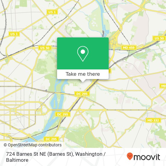 Mapa de 724 Barnes St NE (Barnes St), Washington, DC 20019