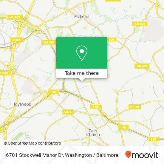 Mapa de 6701 Stockwell Manor Dr, Falls Church, VA 22043