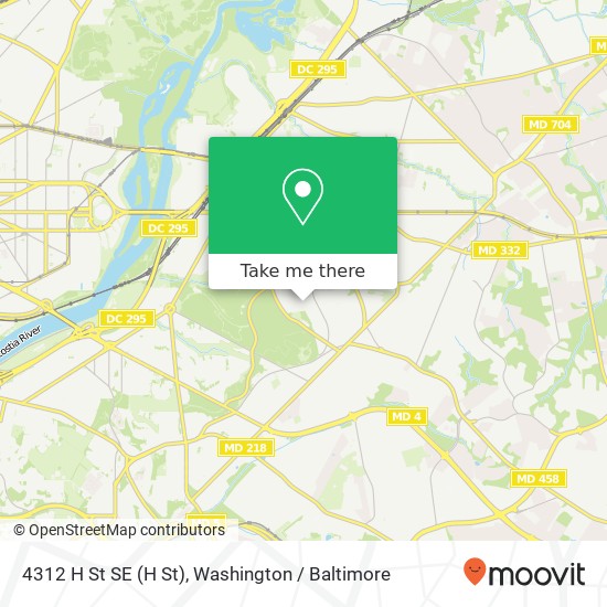 Mapa de 4312 H St SE (H St), Washington, DC 20019