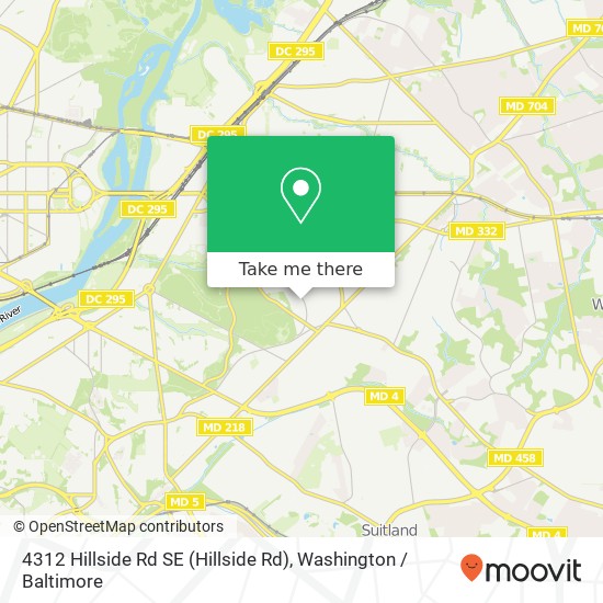 4312 Hillside Rd SE (Hillside Rd), Washington, DC 20019 map