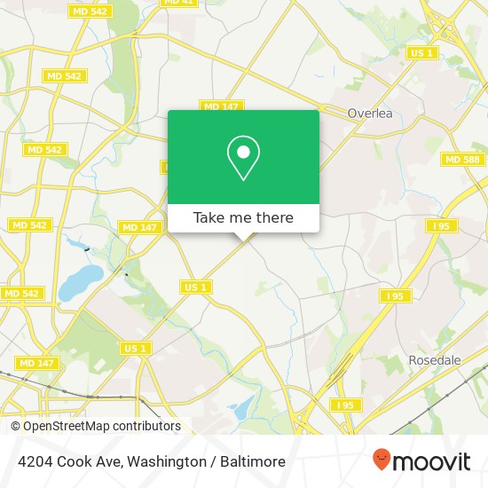 Mapa de 4204 Cook Ave, Baltimore, MD 21206