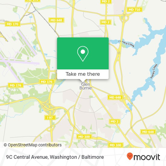 Mapa de 9C Central Avenue, 9C Central Ave, Glen Burnie, MD 21061, USA