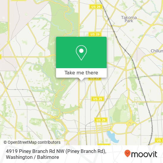 Mapa de 4919 Piney Branch Rd NW (Piney Branch Rd), Washington, DC 20011