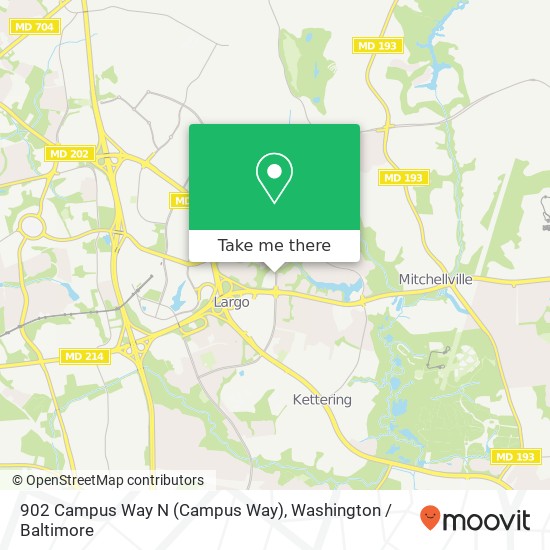 Mapa de 902 Campus Way N (Campus Way), Bowie, MD 20721