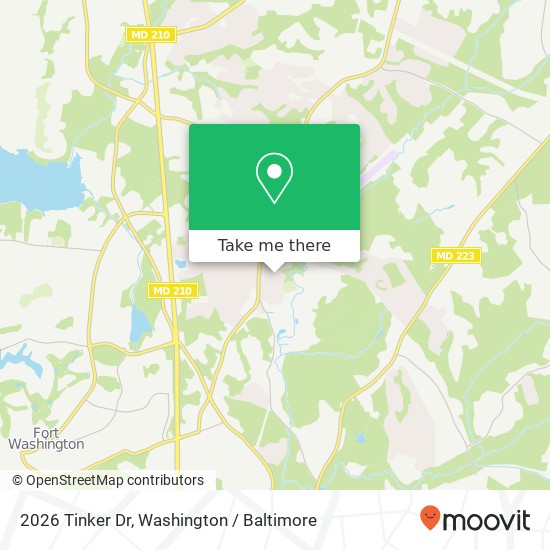 Mapa de 2026 Tinker Dr, Fort Washington (FORT WASHINGTON), MD 20744