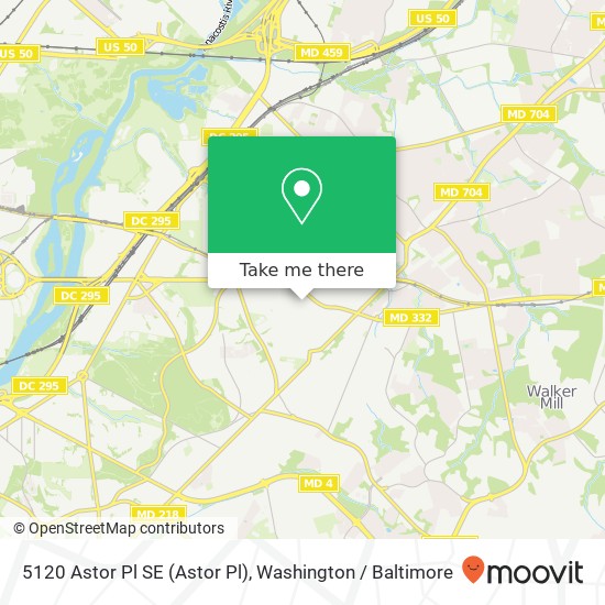 Mapa de 5120 Astor Pl SE (Astor Pl), Washington, DC 20019