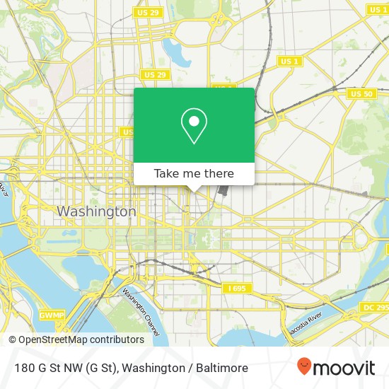 Mapa de 180 G St NW (G St), Washington, DC 20001