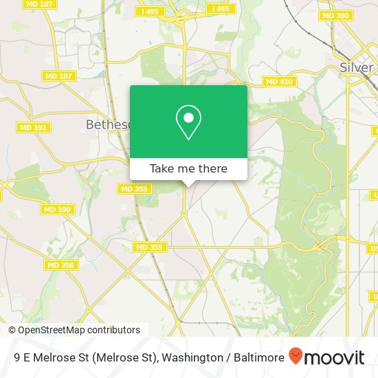 Mapa de 9 E Melrose St (Melrose St), Chevy Chase, MD 20815