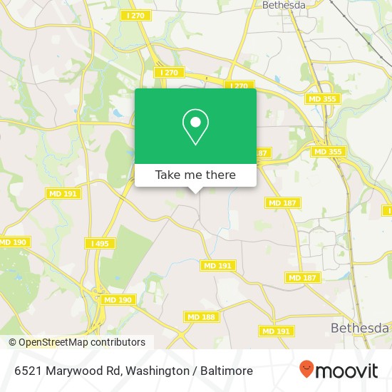 6521 Marywood Rd, Bethesda (BETHESDA), MD 20817 map