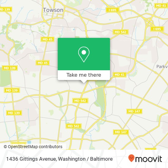 1436 Gittings Avenue, 1436 Gittings Ave, Baltimore, MD 21239, USA map