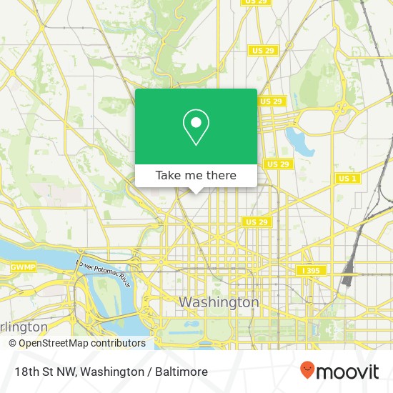 Mapa de 18th St NW, Washington (Washington DC), DC 20009