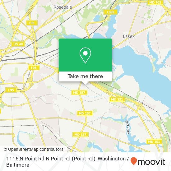 Mapa de 1116,N Point Rd N Point Rd (Point Rd), Dundalk, MD 21222