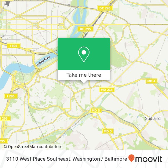 Mapa de 3110 West Place Southeast, 3110 W Pl SE, Washington, DC 20020, USA