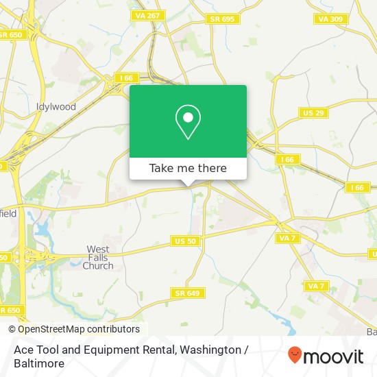 Mapa de Ace Tool and Equipment Rental, 7131 Lee Hwy