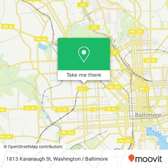 Mapa de 1813 Kavanaugh St, Baltimore, MD 21217