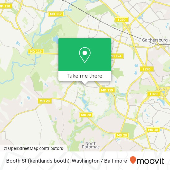 Mapa de Booth St (kentlands booth), Gaithersburg, MD 20878