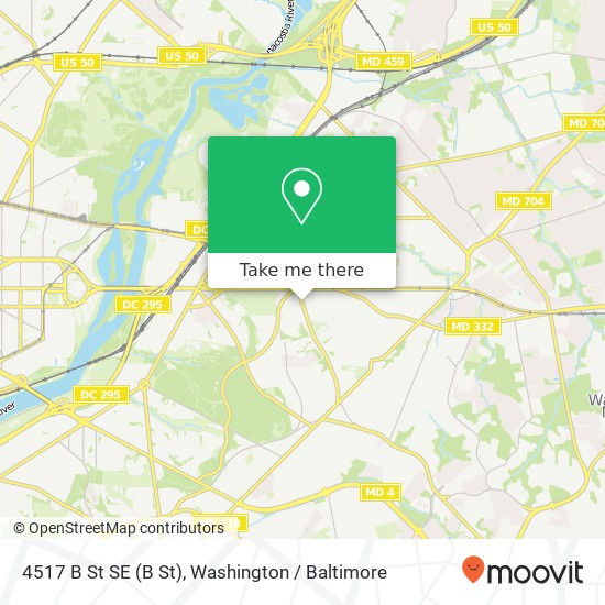 Mapa de 4517 B St SE (B St), Washington, DC 20019