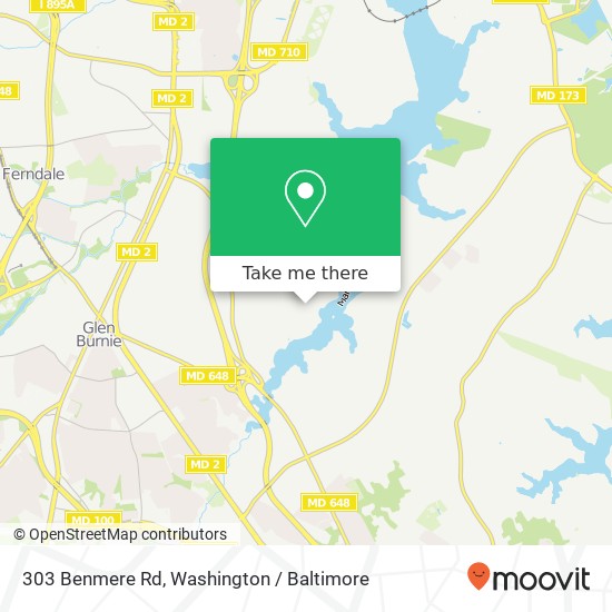 Mapa de 303 Benmere Rd, Glen Burnie, MD 21060