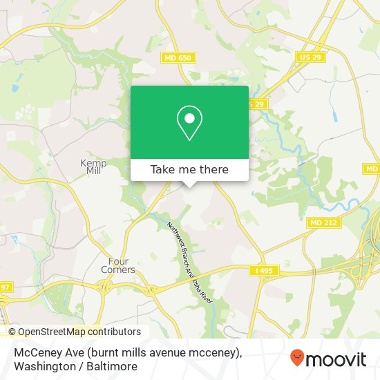 McCeney Ave (burnt mills avenue mcceney), Silver Spring (SILVER SPRING), MD 20901 map