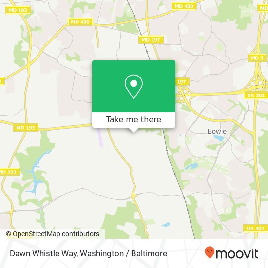 Mapa de Dawn Whistle Way, Bowie, MD 20721