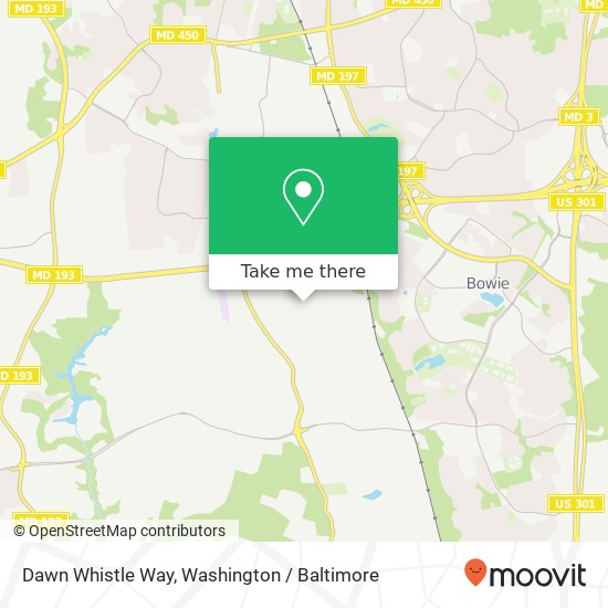 Mapa de Dawn Whistle Way, Bowie, MD 20721