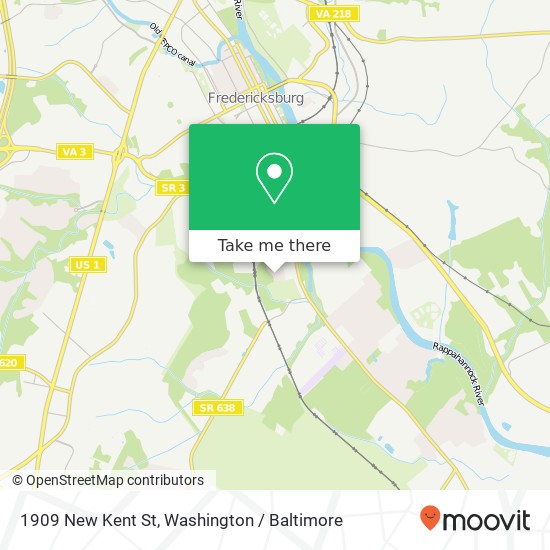 Mapa de 1909 New Kent St, Fredericksburg, VA 22401