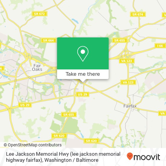 Mapa de Lee Jackson Memorial Hwy (lee jackson memorial highway fairfax), Fairfax, VA 22030
