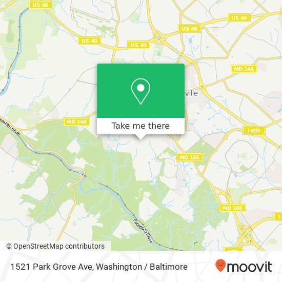Mapa de 1521 Park Grove Ave, Catonsville, MD 21228