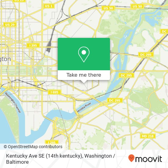 Mapa de Kentucky Ave SE (14th kentucky), Washington, DC 20003
