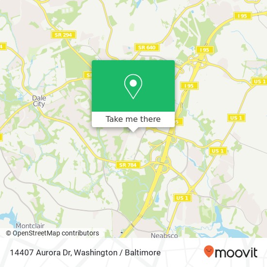 Mapa de 14407 Aurora Dr, Woodbridge, VA 22193