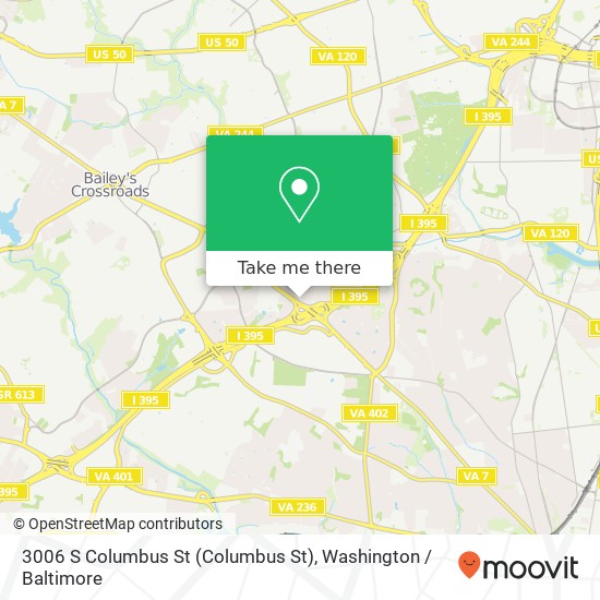 Mapa de 3006 S Columbus St (Columbus St), Arlington, VA 22206