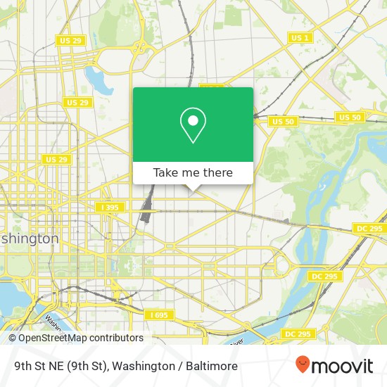 Mapa de 9th St NE (9th St), Washington, DC 20002