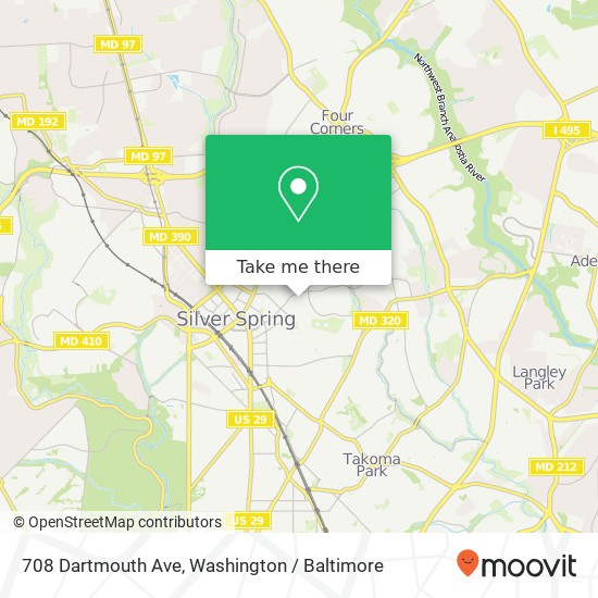 Mapa de 708 Dartmouth Ave, Silver Spring, MD 20910