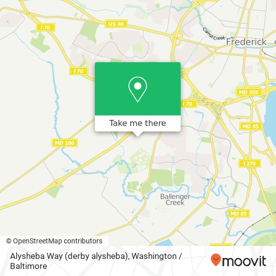 Mapa de Alysheba Way (derby alysheba), Frederick, MD 21703
