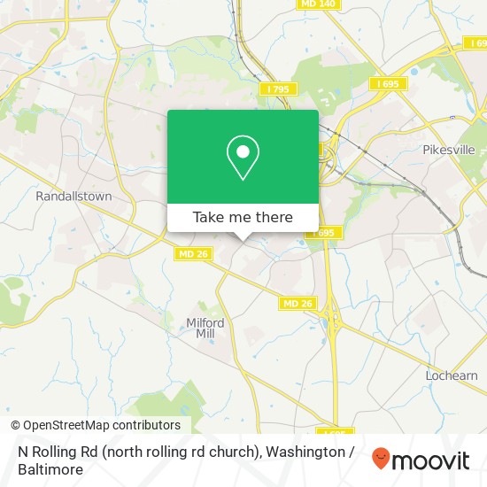 N Rolling Rd (north rolling rd church), Windsor Mill, MD 21244 map