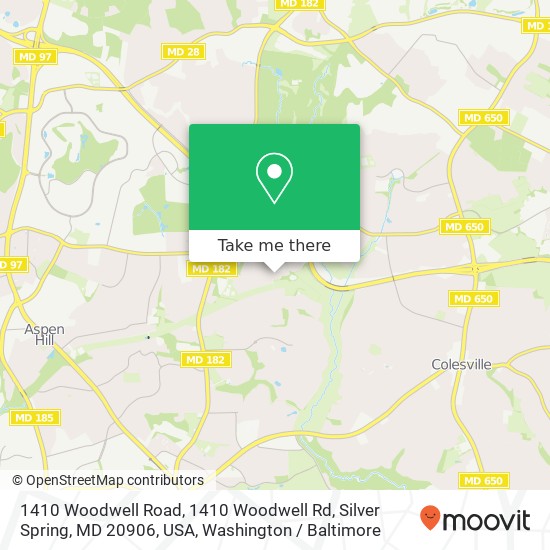 Mapa de 1410 Woodwell Road, 1410 Woodwell Rd, Silver Spring, MD 20906, USA