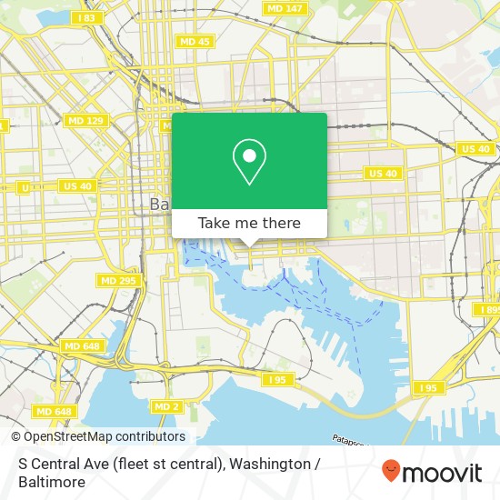 Mapa de S Central Ave (fleet st central), Baltimore, MD 21231