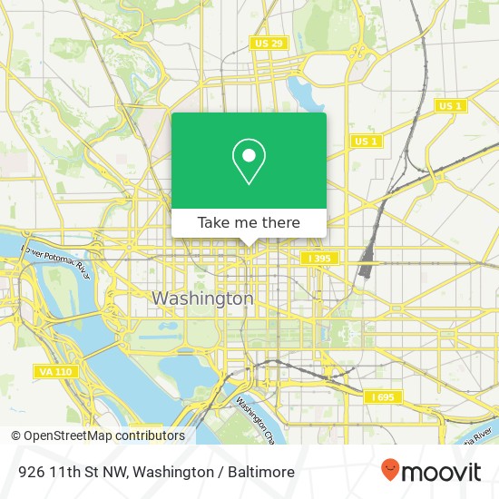 Mapa de 926 11th St NW, Washington, DC 20001