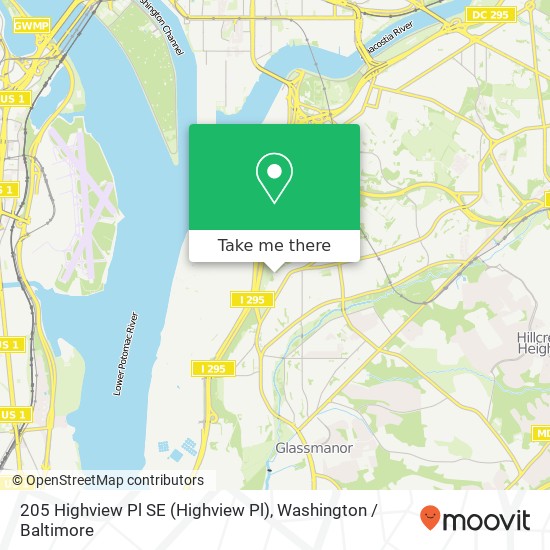 Mapa de 205 Highview Pl SE (Highview Pl), Washington, DC 20032