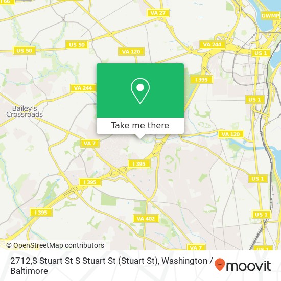Mapa de 2712,S Stuart St S Stuart St (Stuart St), Arlington, VA 22206