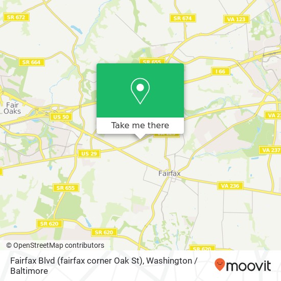 Mapa de Fairfax Blvd (fairfax corner Oak St), Fairfax, VA 22030