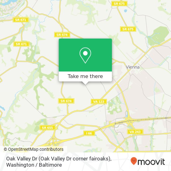 Mapa de Oak Valley Dr (Oak Valley Dr corner fairoaks), Vienna, VA 22181