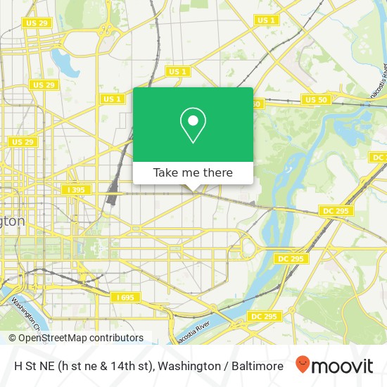 Mapa de H St NE (h st ne & 14th st), Washington, DC 20002