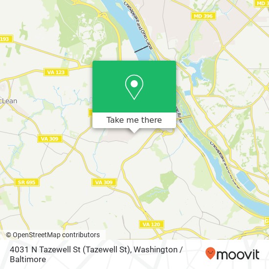 Mapa de 4031 N Tazewell St (Tazewell St), Arlington, VA 22207