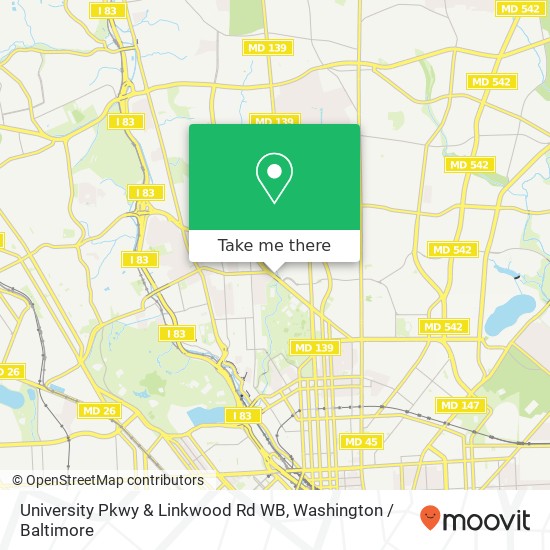 University Pkwy & Linkwood Rd WB map