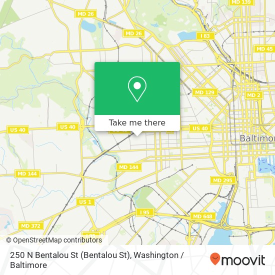 250 N Bentalou St (Bentalou St), Baltimore, MD 21223 map