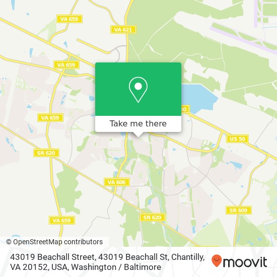 Mapa de 43019 Beachall Street, 43019 Beachall St, Chantilly, VA 20152, USA