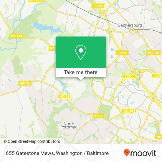 Mapa de 655 Gatestone Mews, Gaithersburg, MD 20878