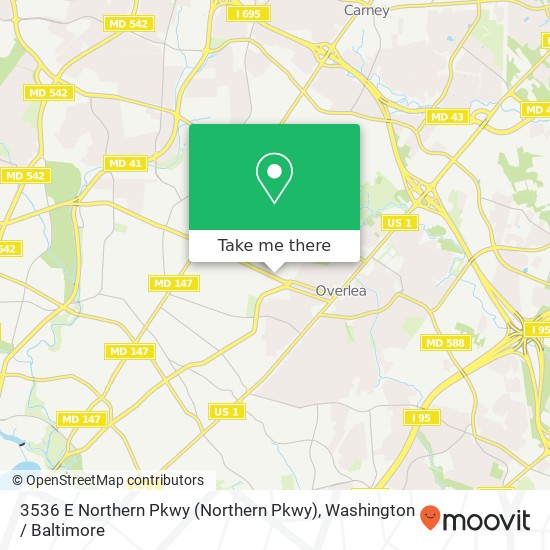 Mapa de 3536 E Northern Pkwy (Northern Pkwy), Baltimore, MD 21206