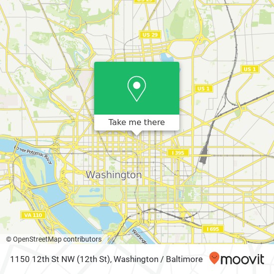 Mapa de 1150 12th St NW (12th St), Washington, DC 20005